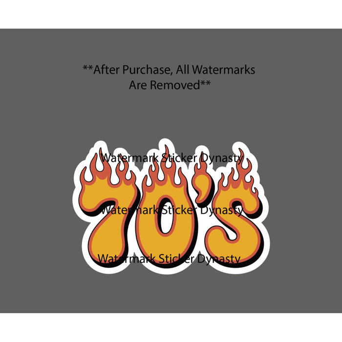 70's Sticker Waterproof Decal Fire Flames Era Age Music Gift NEW