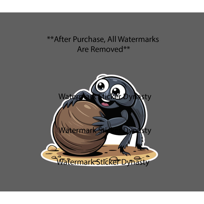 Dung Beetle Sticker Waterproof Decal Animal Poop Insect Wildlife Gift NEW