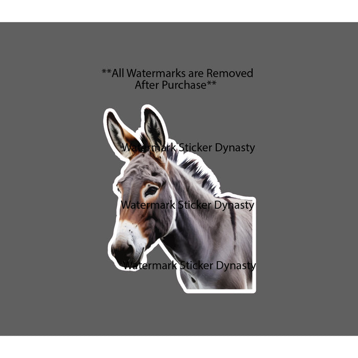 Donkey Sticker Waterproof Decal Farm Animal Realistic Outdoor Country Gift NEW