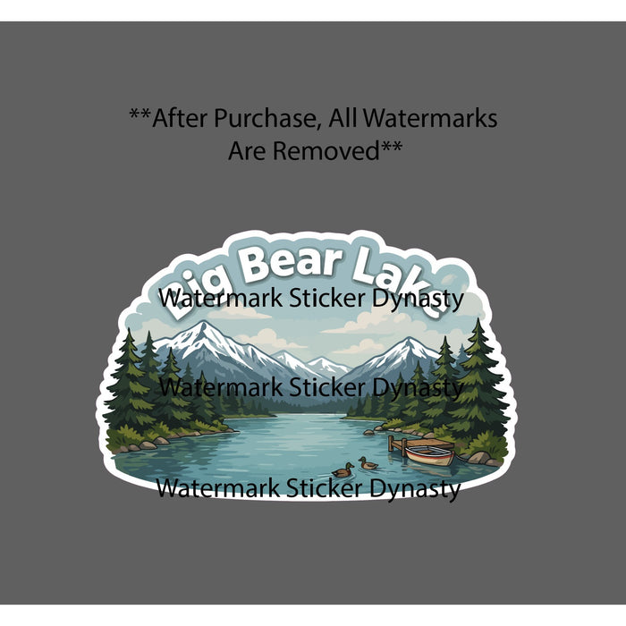Big Bear Lake Sticker Waterproof Decal Outdoor Travel Mountains Fish Gift NEW