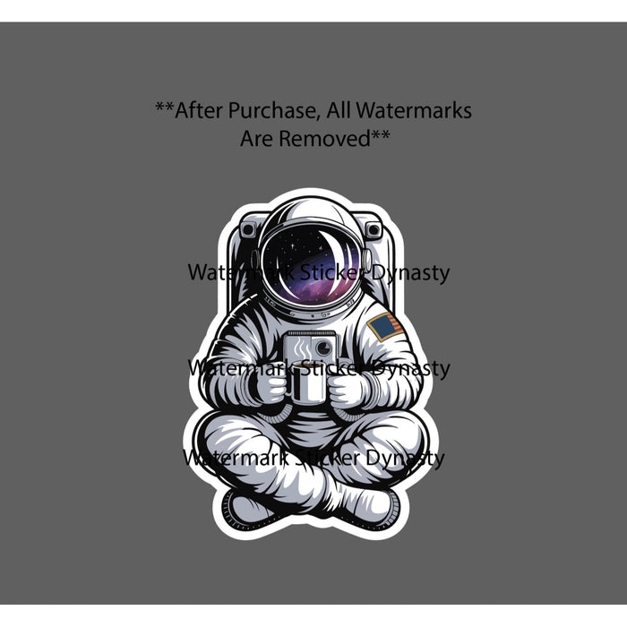 Astronaut Coffee Sticker Waterproof Decal Space Spaceman Galaxy Gift NEW