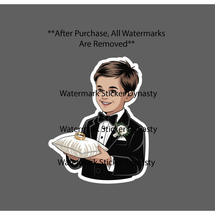 Ring Bearer Sticker Waterproof Decal Wedding Boy Suit Tuxedo Gift NEW