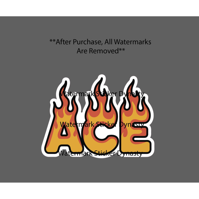 Ace Sticker Waterproof Decal Fire Flames Cards Game Sports Gift NEW