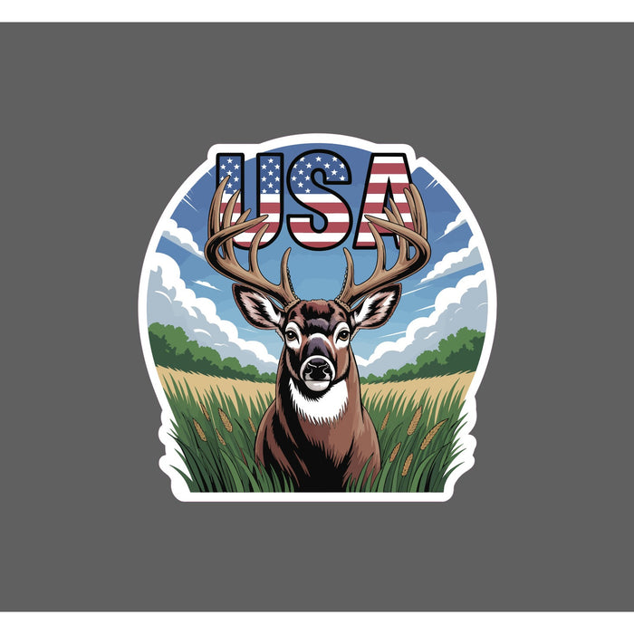 Buck USA Sticker Waterproof Decal Flag Outdoor Nature Hunting Animal Gift NEW