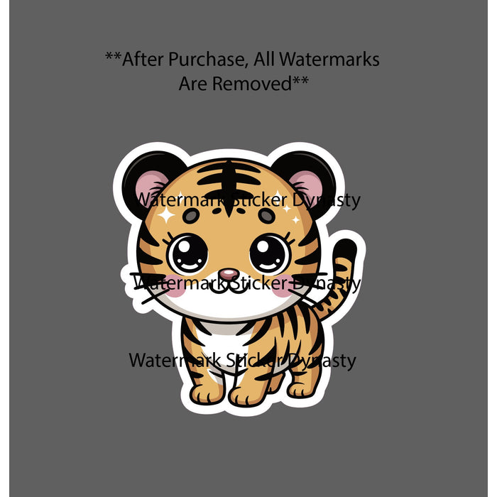 Tiger Cub Sticker Waterproof Decal Cute Kawaii Animal Big Cat Wild Gift NEW