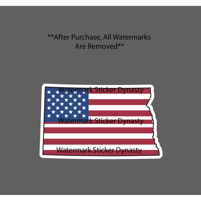 North Dakota Sticker Waterproof Decal State American Flag USA Patriotic Gift NEW