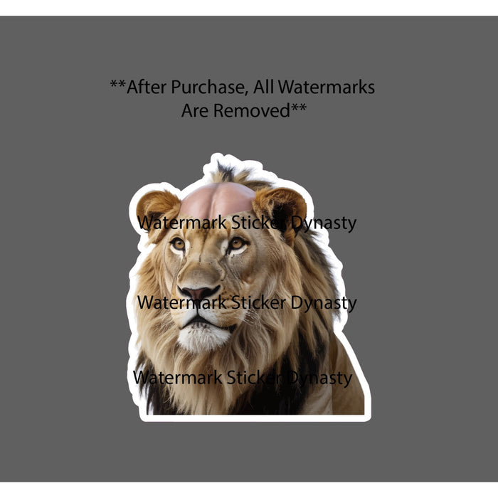 Bald Lion Sticker Waterproof Decal Hairline Hairless Funny Humor Meme Gift NEW