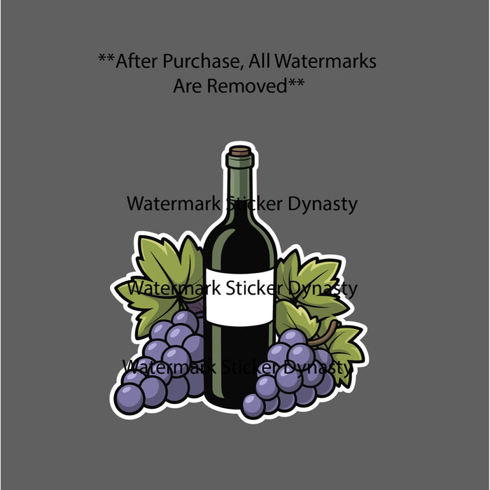 Wine Bottle Sticker Waterproof Decal Grapes Alcohol Drink Drinking Gift NEW