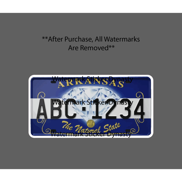 Arkansas License Plate Sticker Waterproof Decal Diamond Natural State Gift NEW