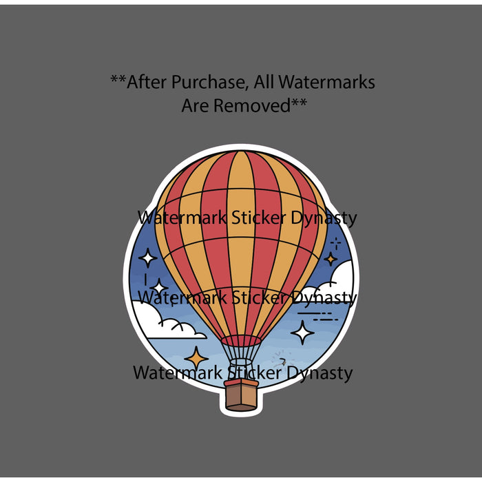 Hot Air Balloon Sticker Waterproof Decal Flight Flying Cartoon Art Gift NEW
