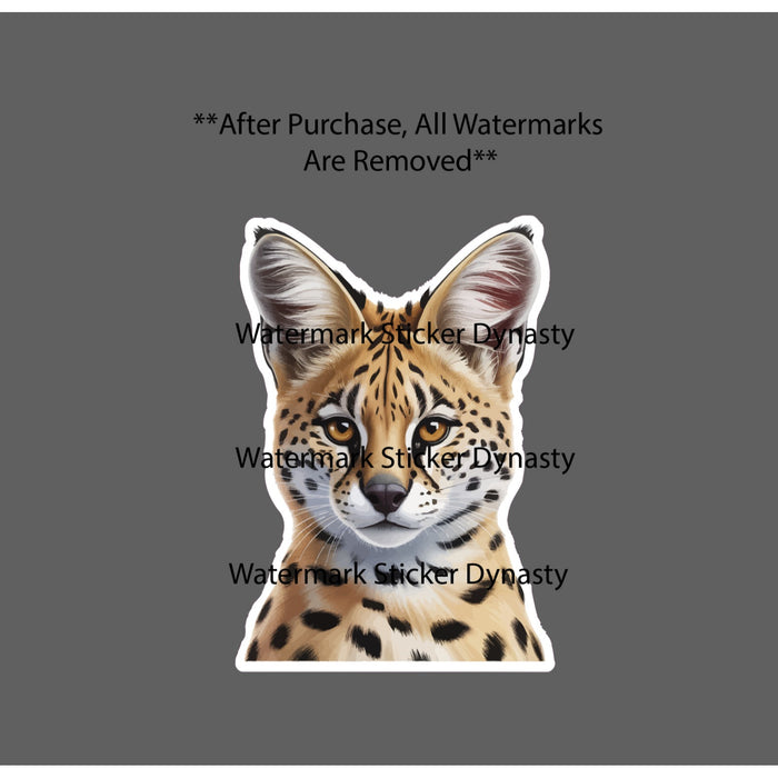Serval Cat Sticker Waterproof Decal Animal Pet Feline Outdoor Wild Gift NEW