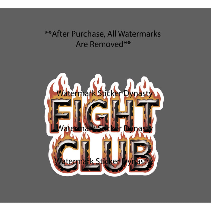 Fight Club Sticker Waterproof Decal Fire Flames Fighting Sport Gift NEW