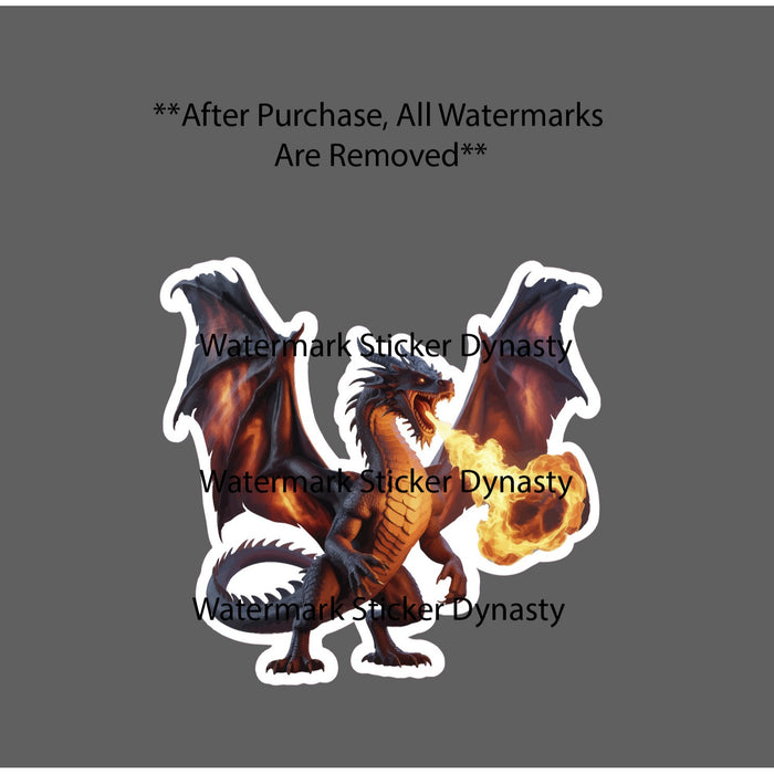 Fire Breathing Dragon Sticker Waterproof Decal Fantasy Book Movie Gift NEW