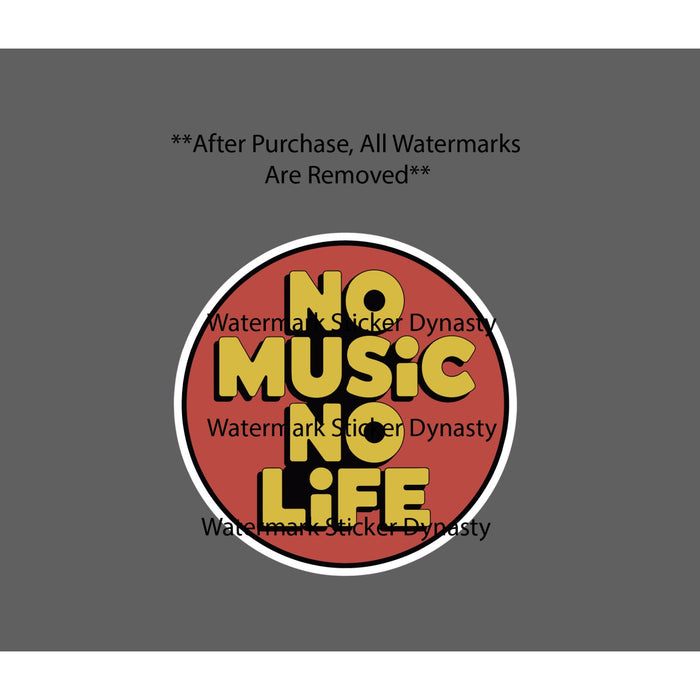 No Music No Life Sticker Waterproof Decal Instrument Band Quote Song Gift NEW