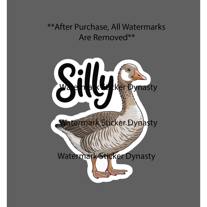 Silly Goose Sticker Waterproof Decal Animal Quote Funny Wildlife Nature Gift NEW