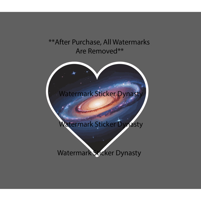 Galaxy Heart Sticker Waterproof Decal Stars Travel Outer Space Astro Gift NEW