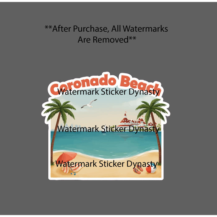 Coronado Beach Sticker Waterproof Decal Ocean California Cali Travel Gift NEW