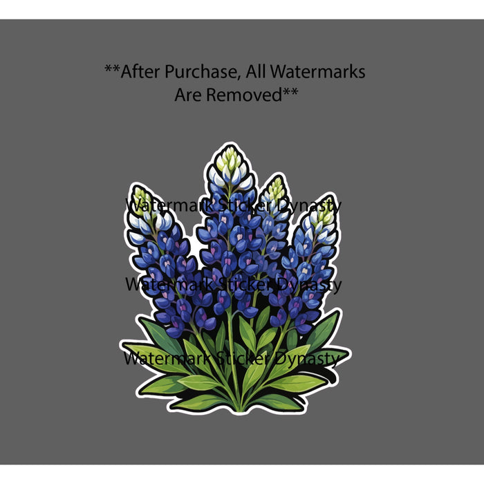 Blue Bonnets Sticker Waterproof Decal Flower Floral Outdoor Nature Gift NEW