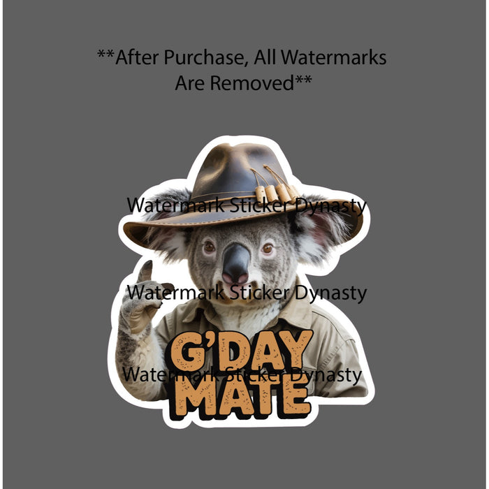 G'Day Mate Sticker Waterproof Decal Koala Aussie Outback Australia Gift NEW