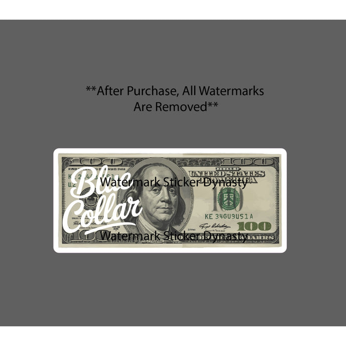 Blue Collar Sticker Waterproof Decal Money Cash Work Business Gift NEW
