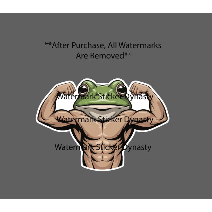 Bodybuilder Frog Sticker Waterproof Decal Flex Gym Muscle Fitness Gift NEW