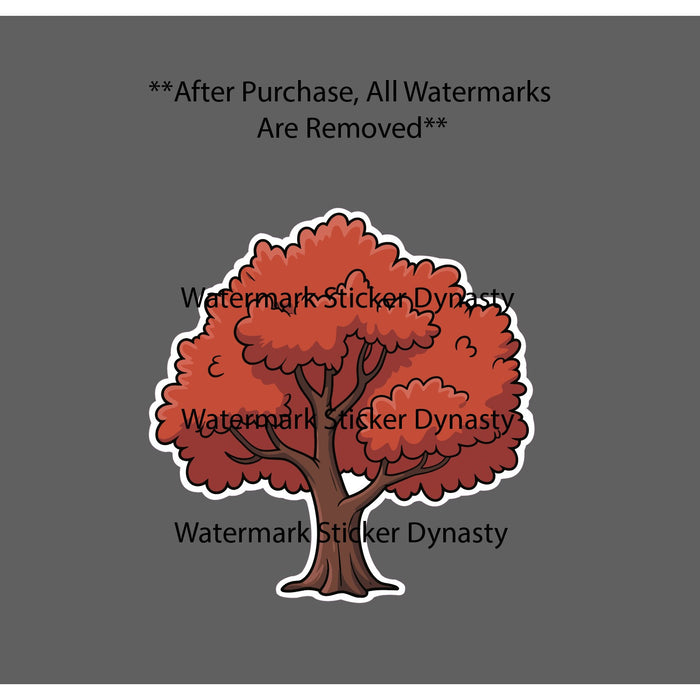 Red Oak Tree Sticker Waterproof Decal Outdoor Nature Forest Woods Plant Gift NEW