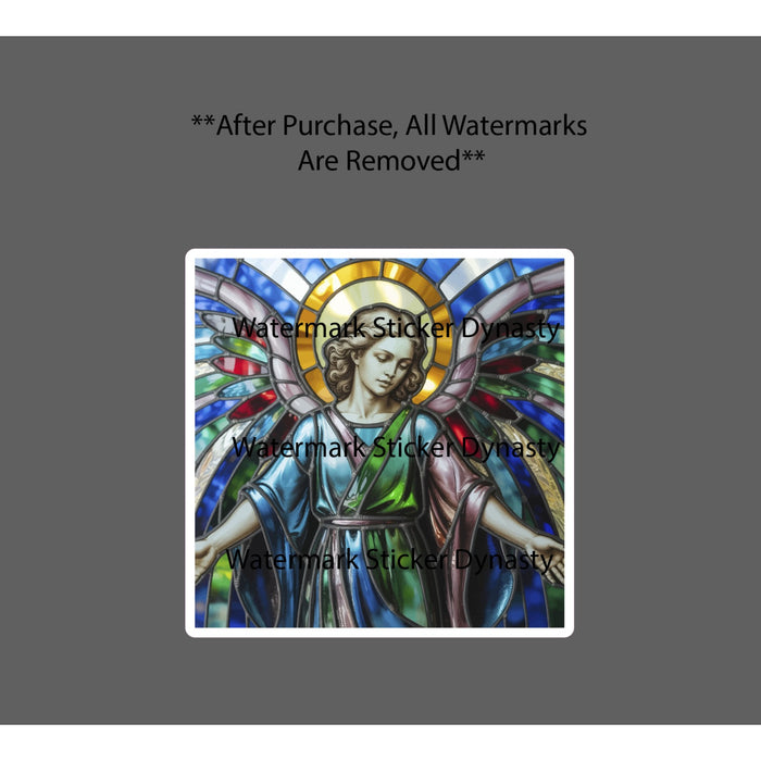 Angel Stained Glass Sticker Waterproof Decal Heaven Art Beauty Faith Gift NEW