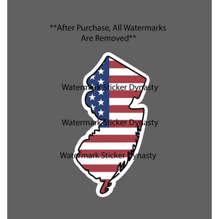 New Jersey Sticker Waterproof Decal State American Flag USA Patriotic Gift NEW