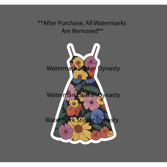 Sun Dress Sticker Waterproof Decal Floral Flower Summer Season Gift NEW