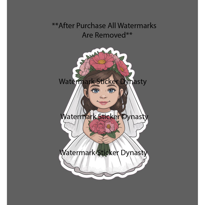 Flower Girl Sticker Waterproof Decal Wedding Marriage Love Floral Gift NEW
