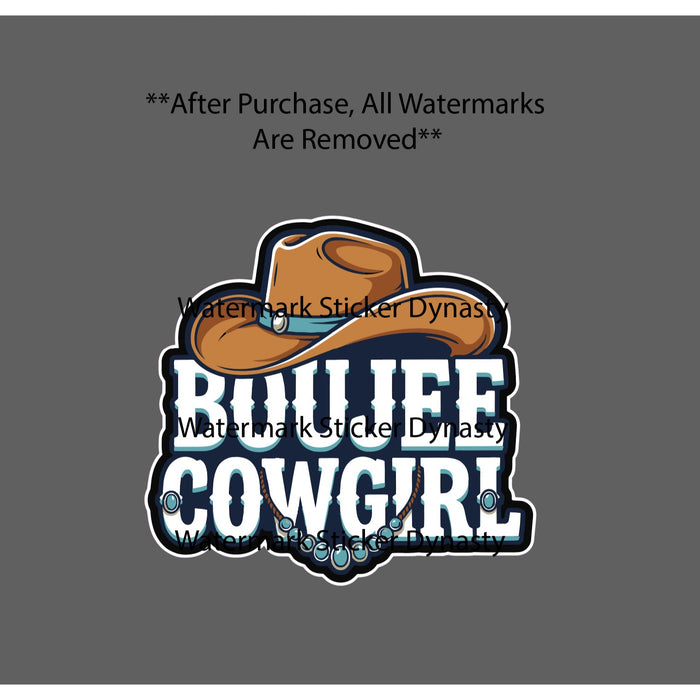 Boujee Cowgirl Sticker Waterproof Decal Cowboy Hat Country Western Gift NEW