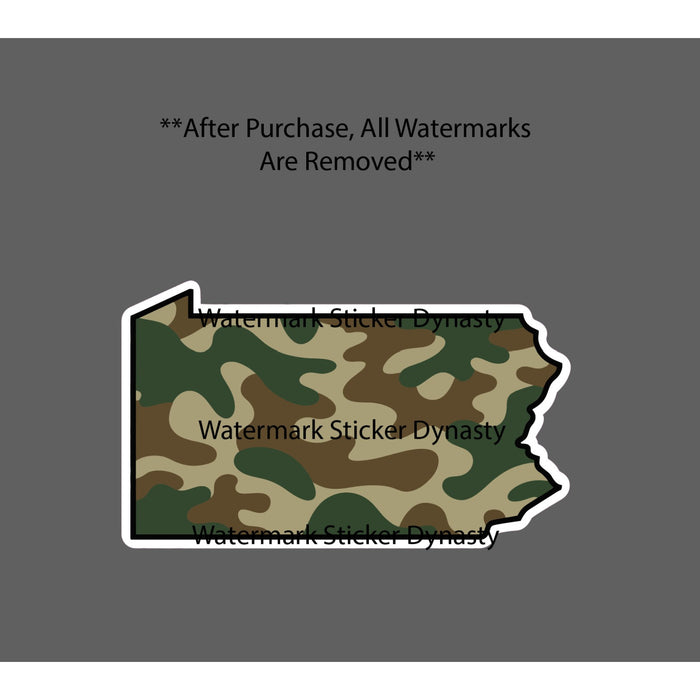 Pennsylvania Sticker Waterproof Decal Camo Outdoor Hunting Fishing Gift NEW