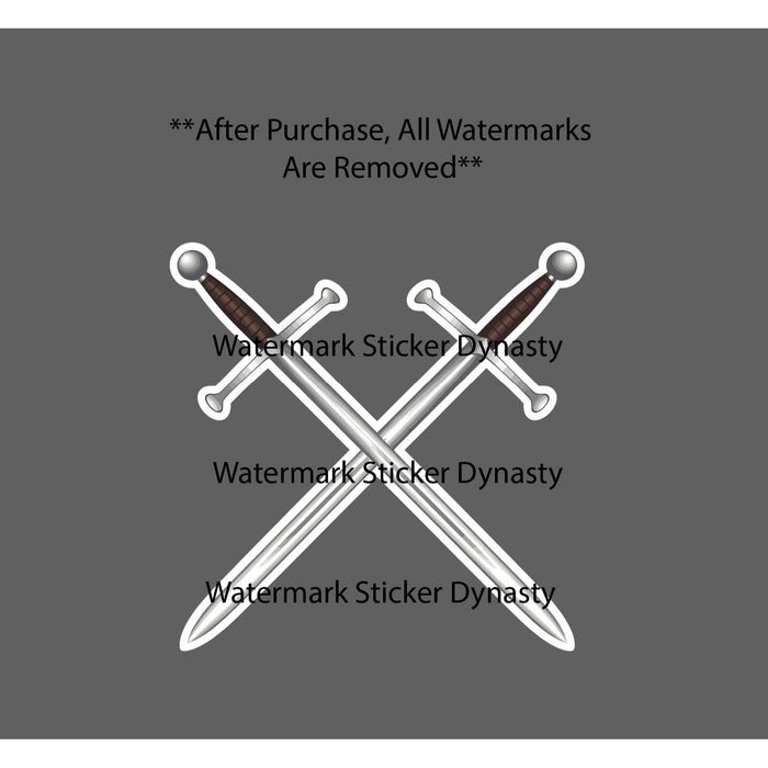 English Longswords Sticker Waterproof Decal Crossed War England Sword Gift NEW