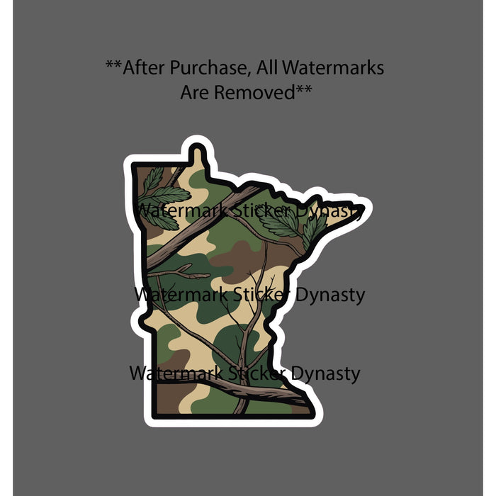 Minnesota Sticker Waterproof Decal Camo State Outdoor Hunting Fishing Gift NEW