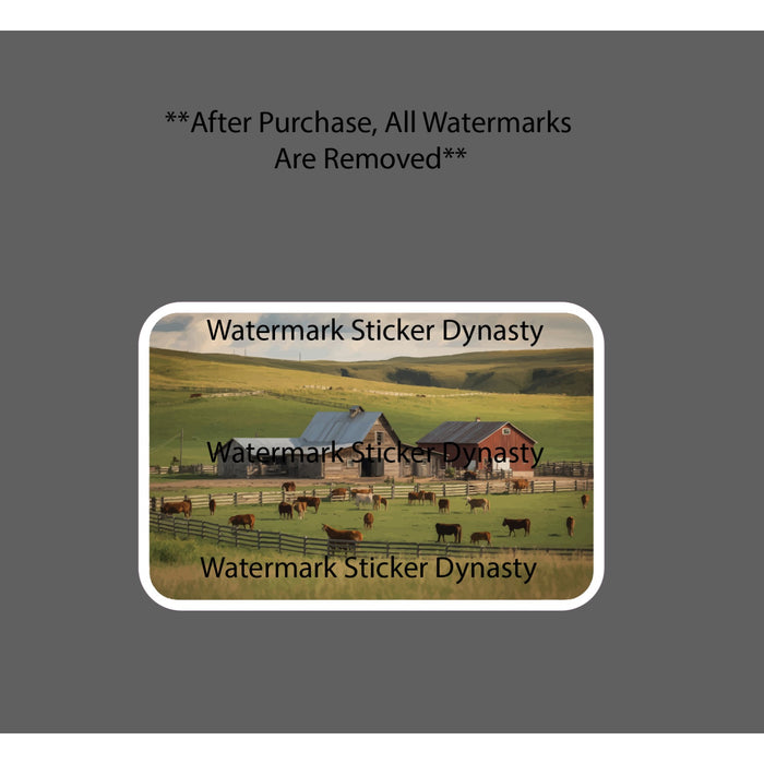 Farm Scene Sticker Waterproof Decal Farming Rural Cattle Cows Country Gift NEW
