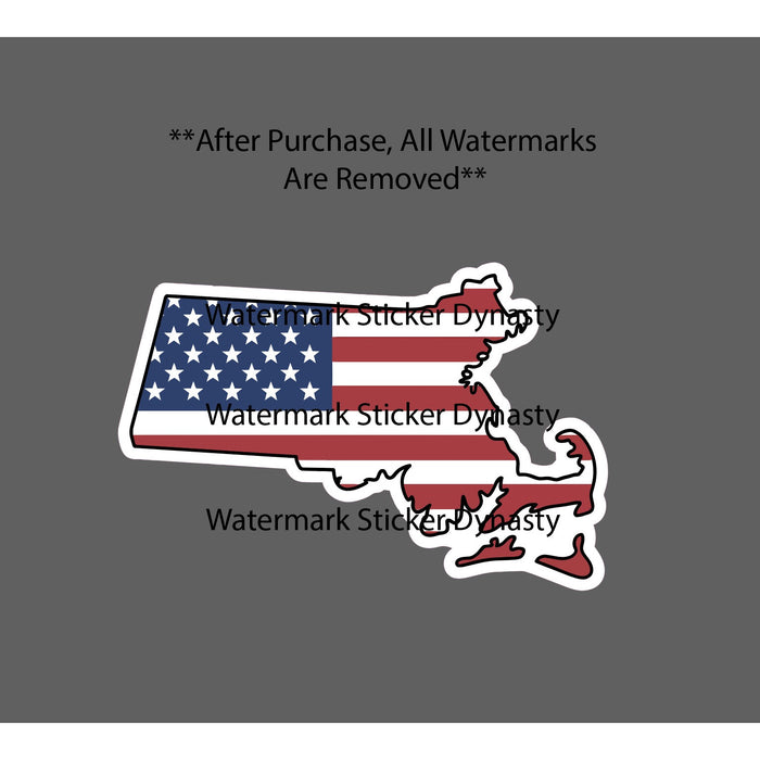 Massachusetts Sticker Waterproof Decal USA Flag America State Patriotic Gift NEW