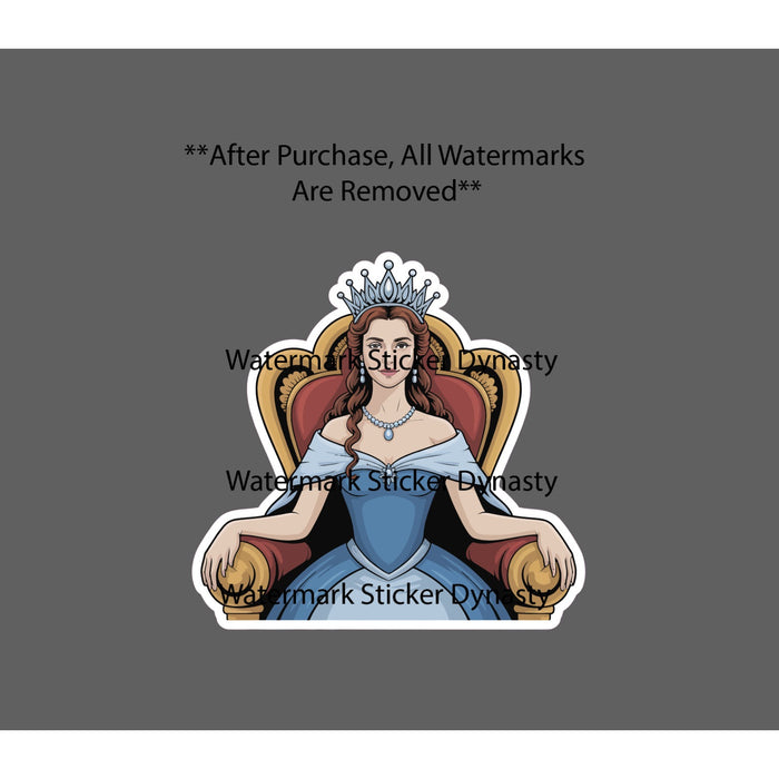 Queen Sticker Waterproof Decal Throne Royal Crown Princess Book Movie Gift NEW