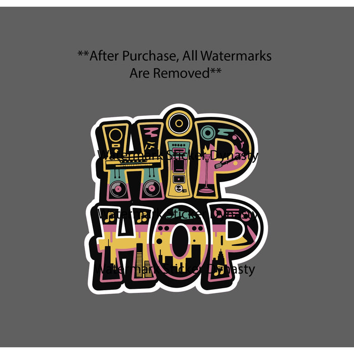 Hip Hop Sticker Waterproof Decal Music Culture Rap City Retro Vintage Gift NEW