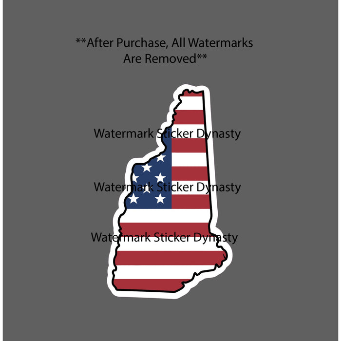 New Hampshire Sticker Waterproof Decal American Flag State USA Patriot Gift NEW