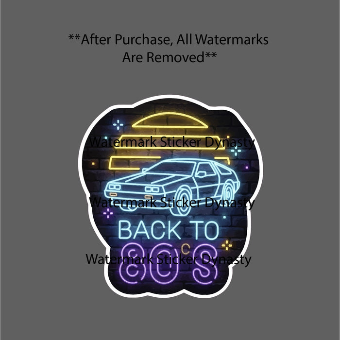 Back To The 80's Sticker Waterproof Decal Neon Car Retro Vintage Gift NEW