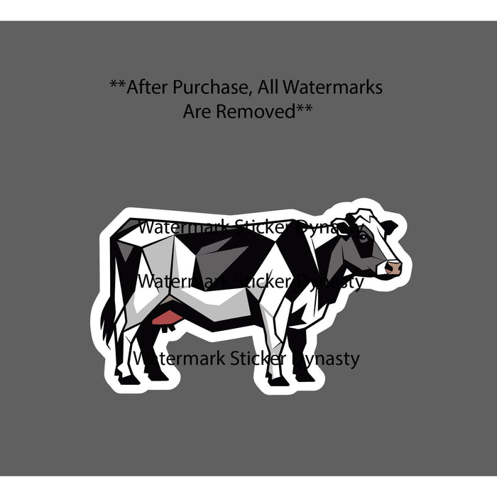 Cow Geometric Sticker Waterproof Decal Farm Animal Milk Dairy Gift NEW