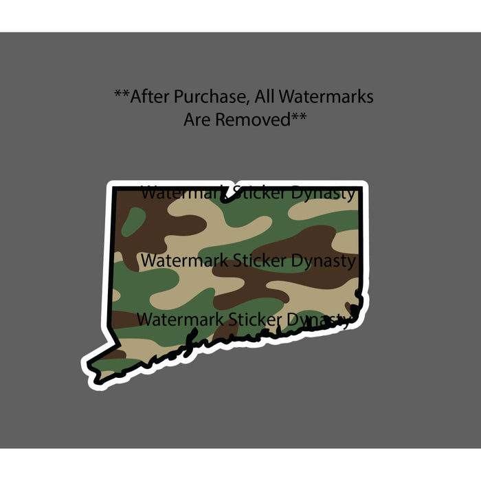 Connecticut Sticker Waterproof Decal Camo State Travel Hunting Outdoor Gift NEW