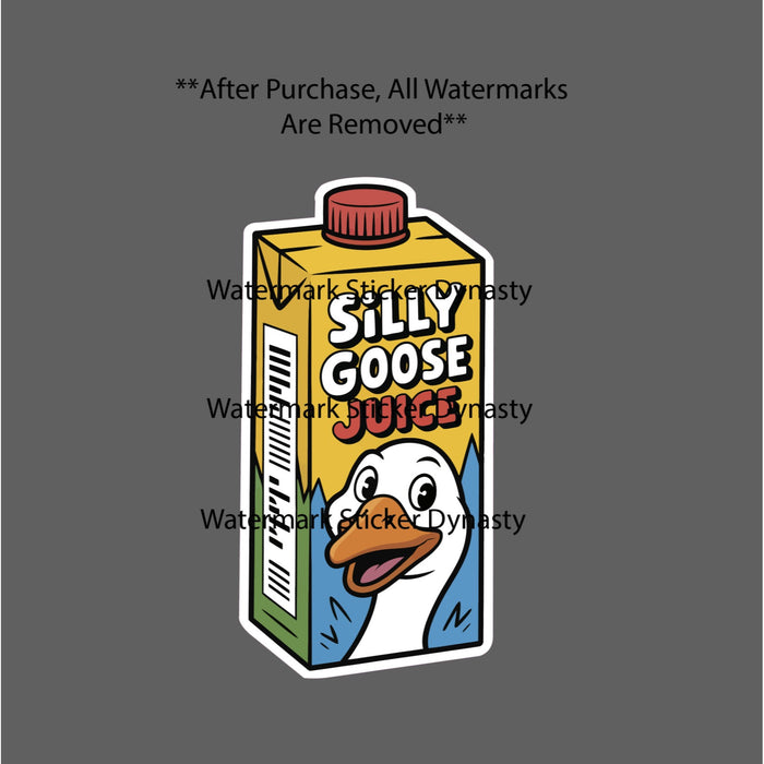 Silly Goose Juice Sticker Waterproof Decal Animal Funny Drink Gift NEW