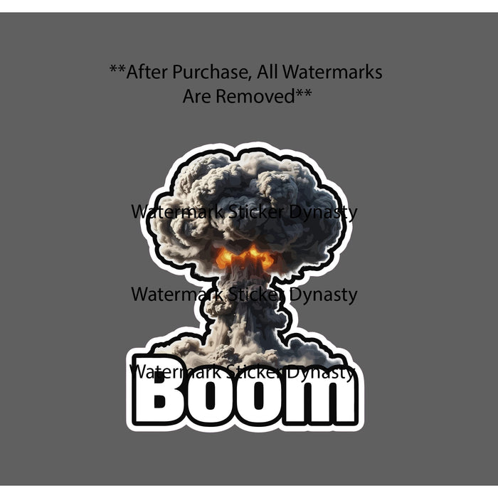 Boom Sticker Waterproof Decal Bomb Nuke Explosion Gift NEW