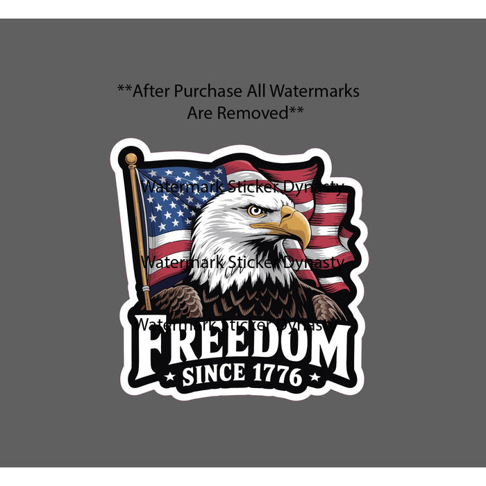 Bald Eagle Sticker Waterproof Decal USA Flag Freedom Since 1776 America Gift NEW