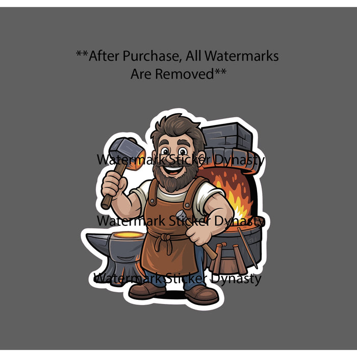 Blacksmith Sticker Waterproof Decal Sword Knife Forge Forging Trade Gift NEW