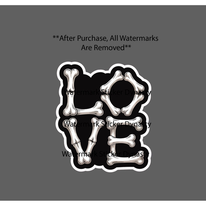 Love Bones Sticker Waterproof Decal Horror Scary Book Movie Gothic Gift NEW