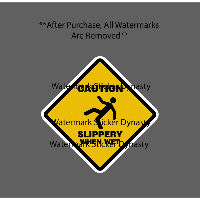 Caution Slippery When Wet Sticker Waterproof Decal Danger Warning Work Gift NEW