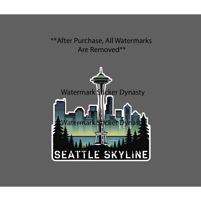 Seattle Skyline Sticker Waterproof Decal City Washington State Building Gift NEW