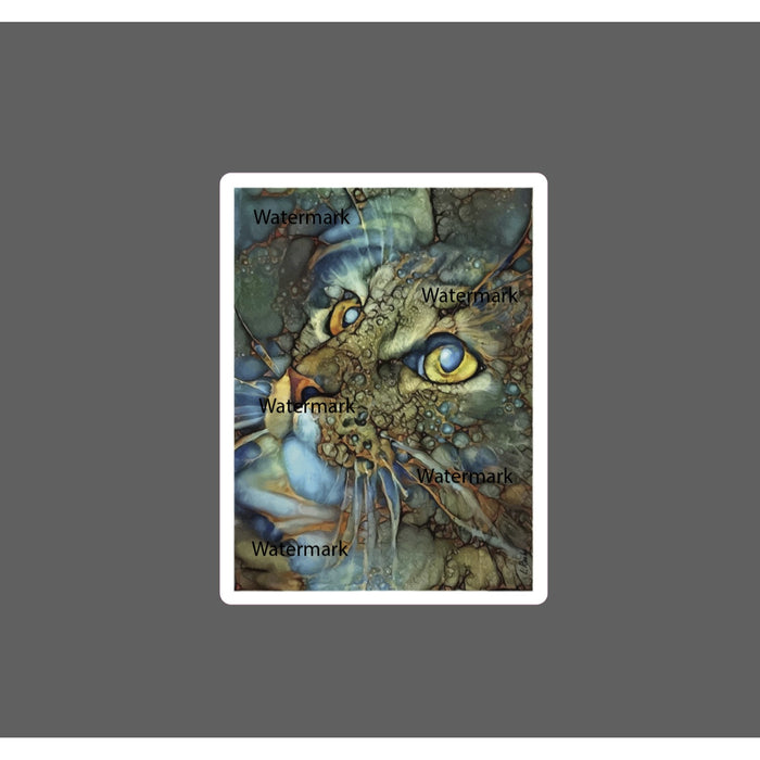 Cat Turquoise Sticker Pretty Mosaic